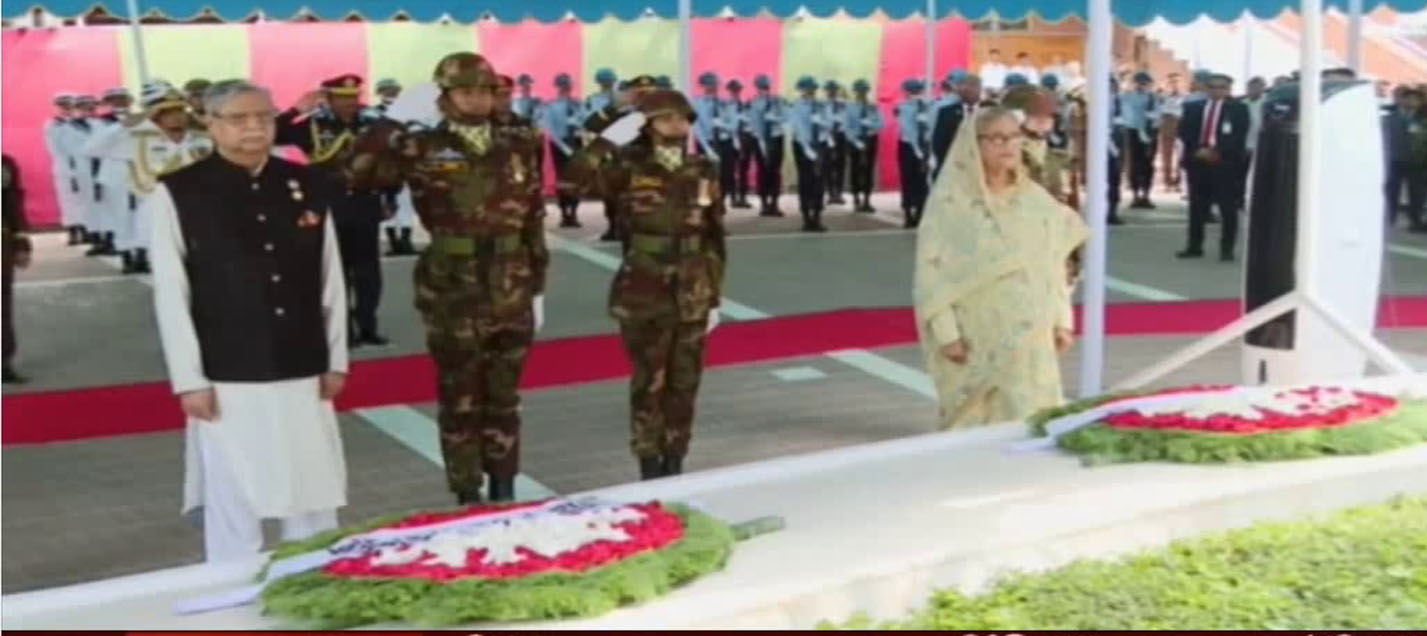 বঙ্গবন্ধুর ১০৪তম জন্মবার্ষিকীতে টুঙ্গিপাড়ায় বঙ্গবন্ধুর সমাধিতে শ্রদ্ধা জানালেন রাষ্ট্রপতি ও প্রধানমন্ত্রী
